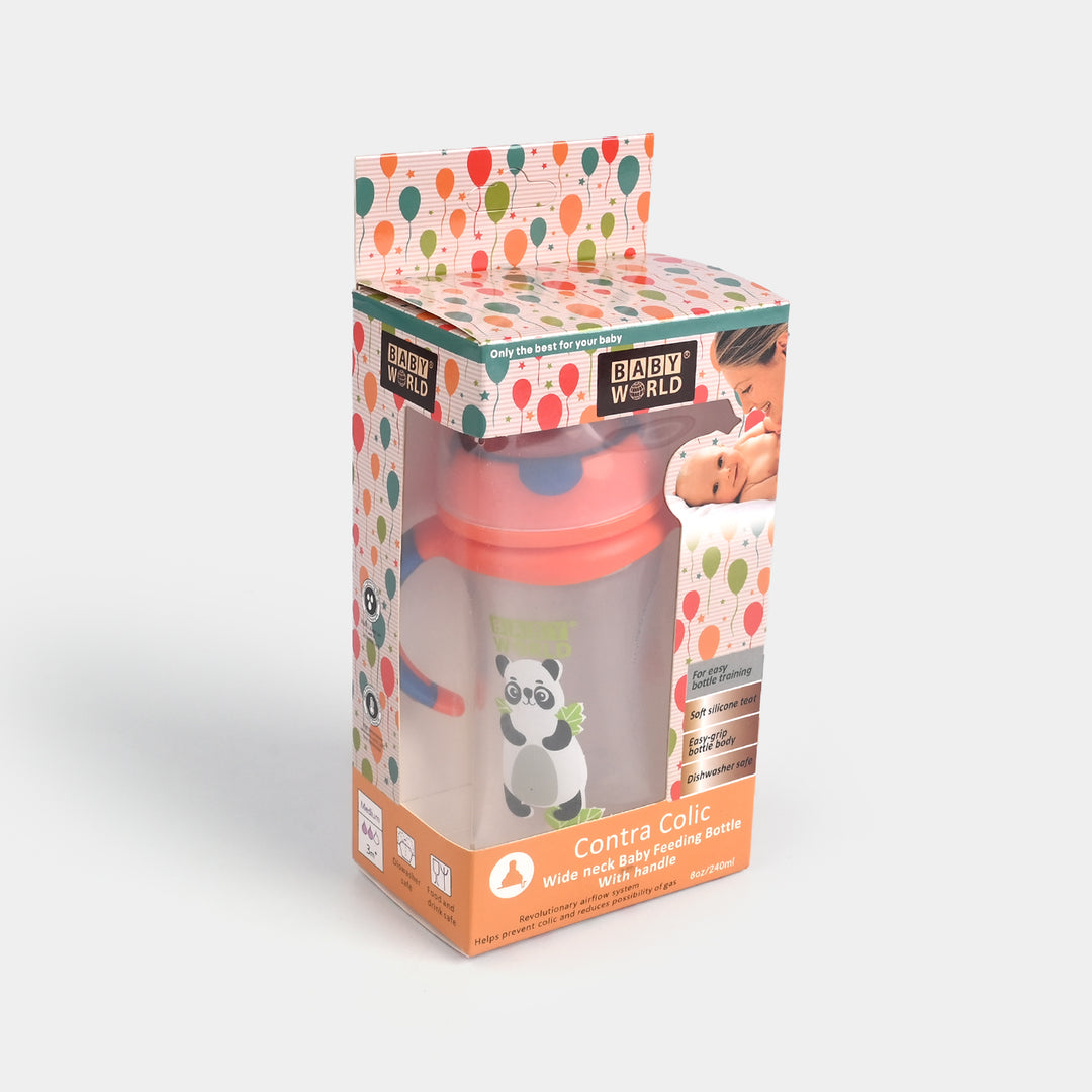 Wide Neck 8Oz Feeder Bottle with Handle 2049 Red