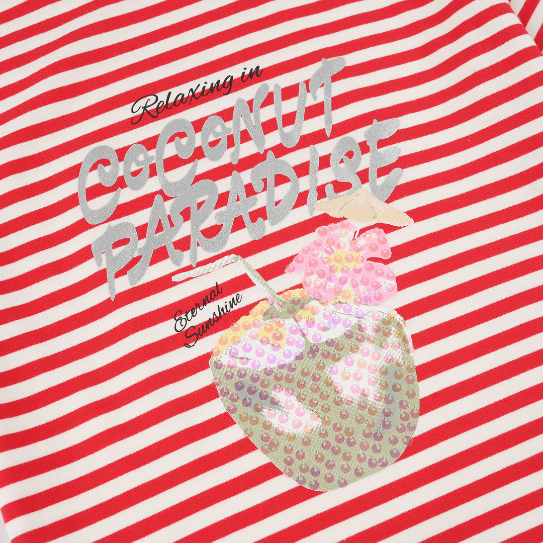 Girls Lycra Jersey T-Shirt - Red/White