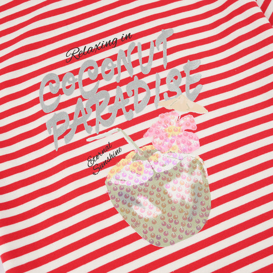 Girls Lycra Jersey T-Shirt - Red/White