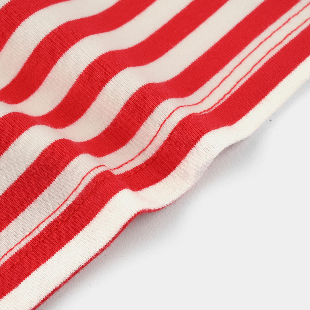 Girls Lycra Jersey T-Shirt - Red/White