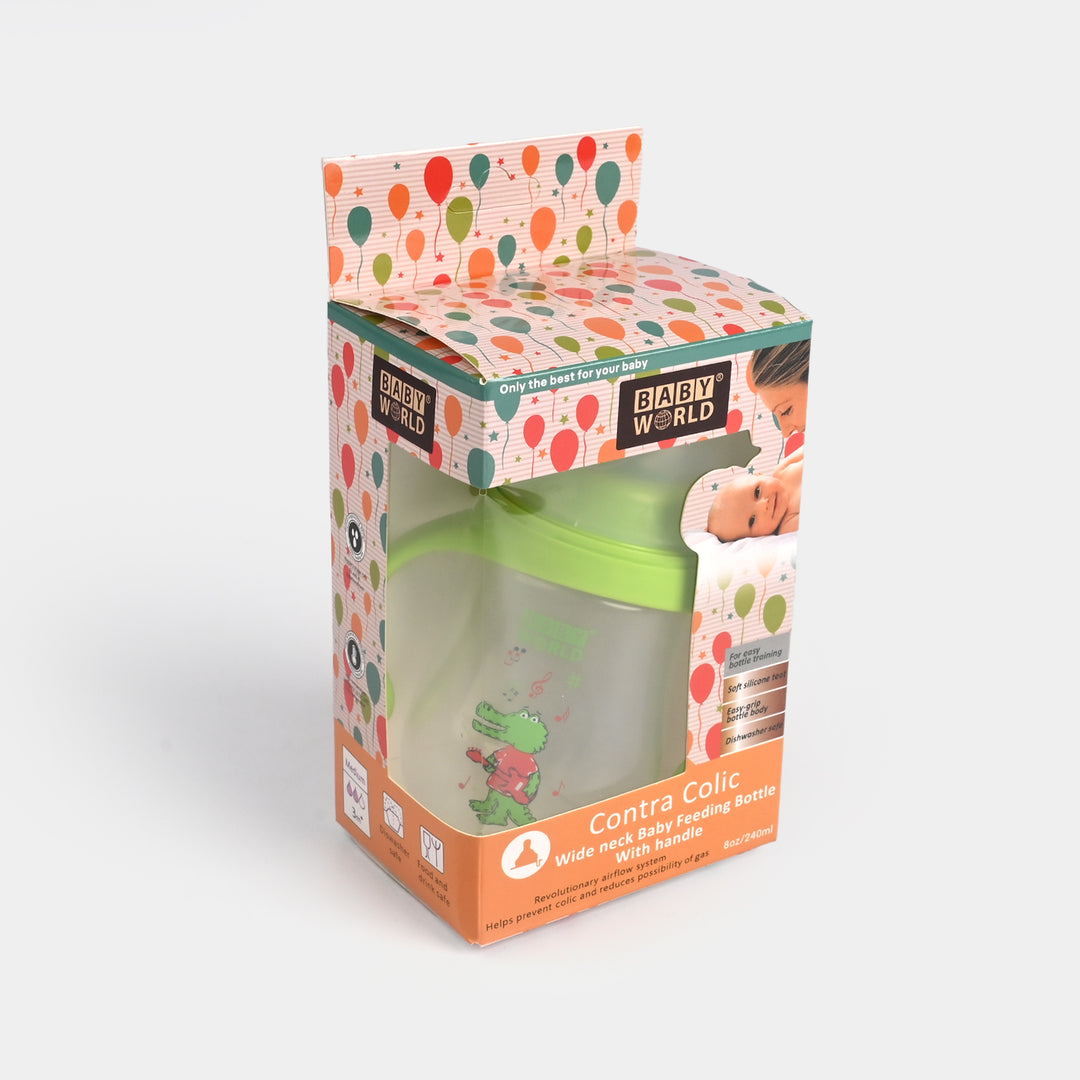 Wide Neck Bottle with Handle 240Ml | 2010 Green