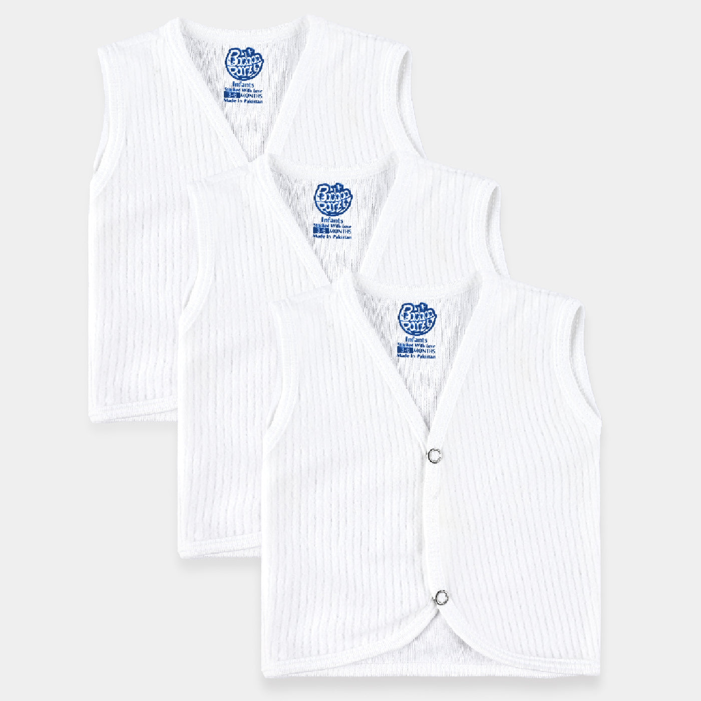 Pack OF 3 Infant Fleece Button Vest