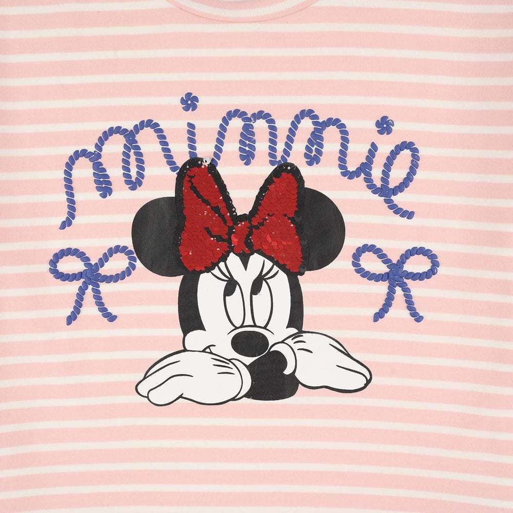 Girls Yarn Dyed Lycra Jersey T-Shirt (Character) - Pink/Peach