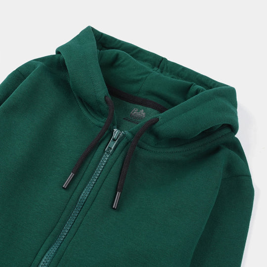 Boys Fleece Knitted Jacket Full Speed-Green