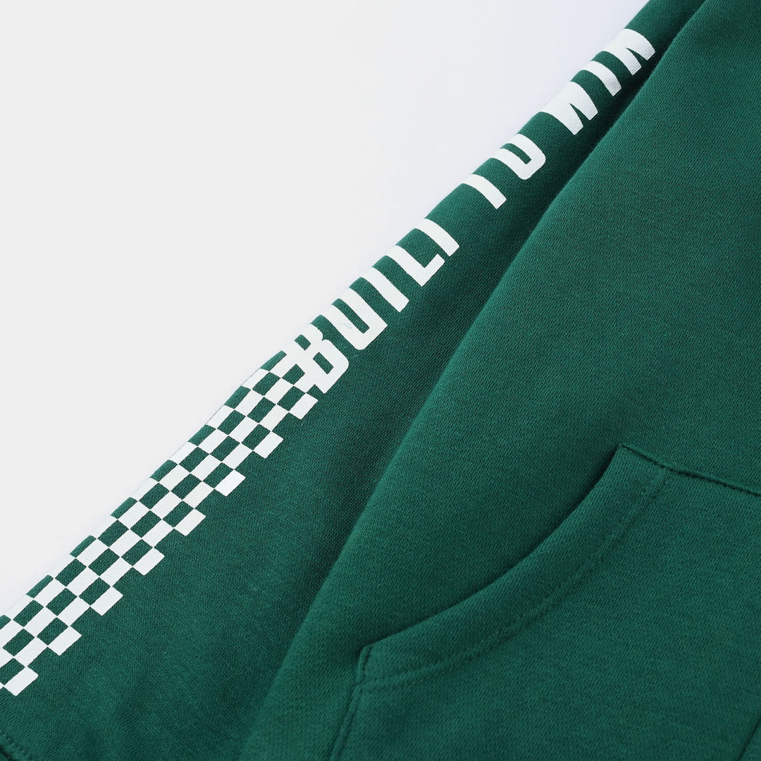 Boys Fleece Knitted Jacket Full Speed-Green