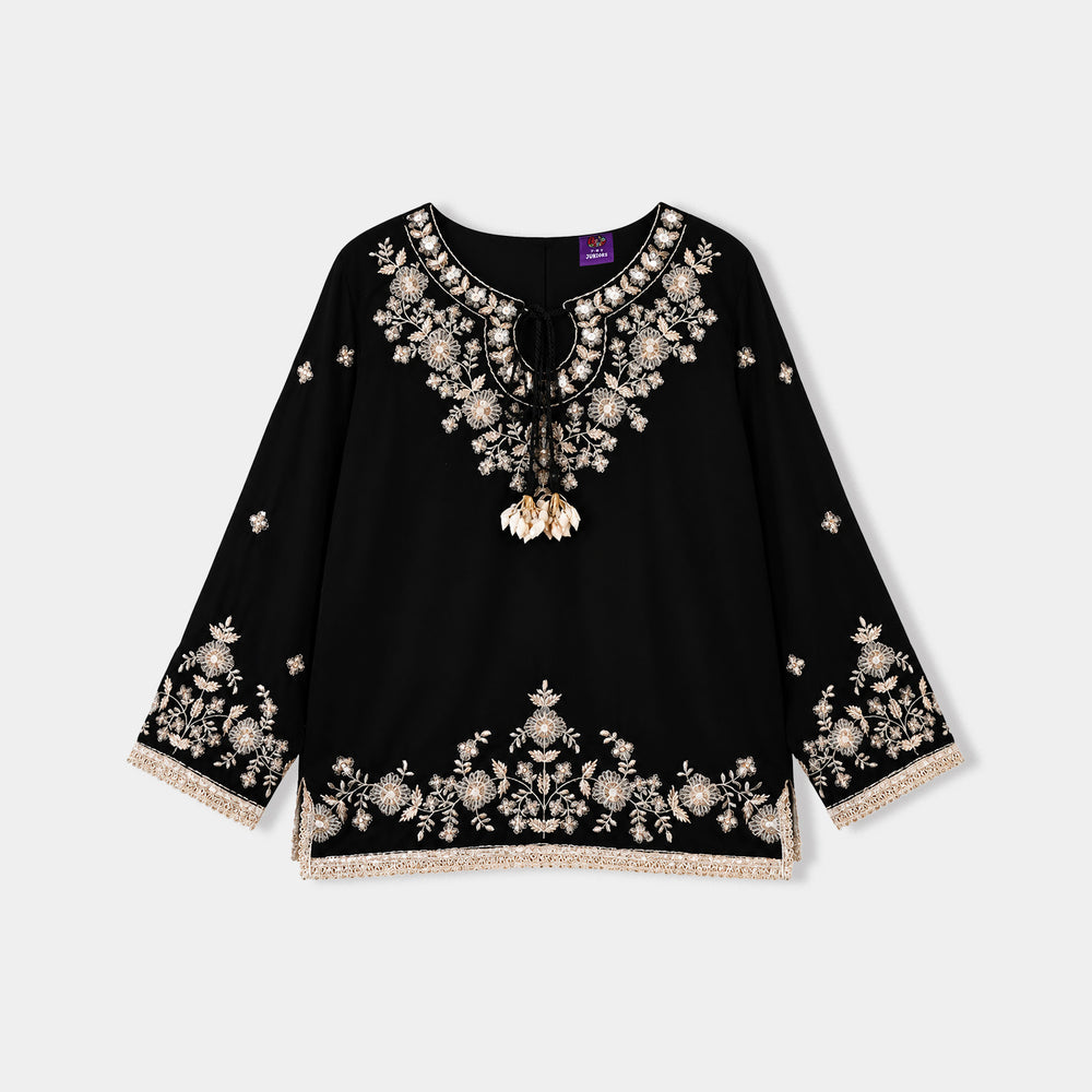 Girls Velvet 3Pcs Luxe Grace-BLACK