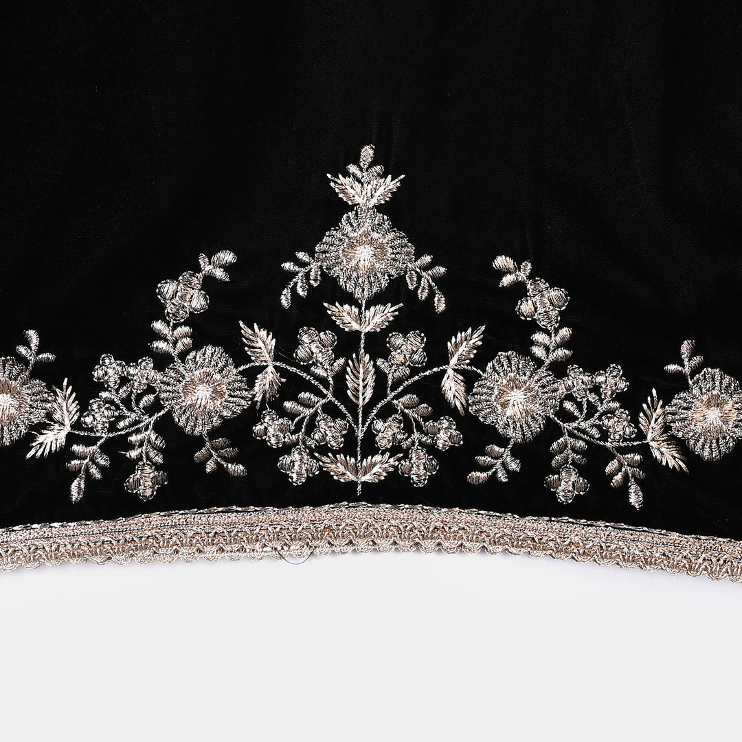 Girls Velvet 3Pcs Luxe Grace-BLACK