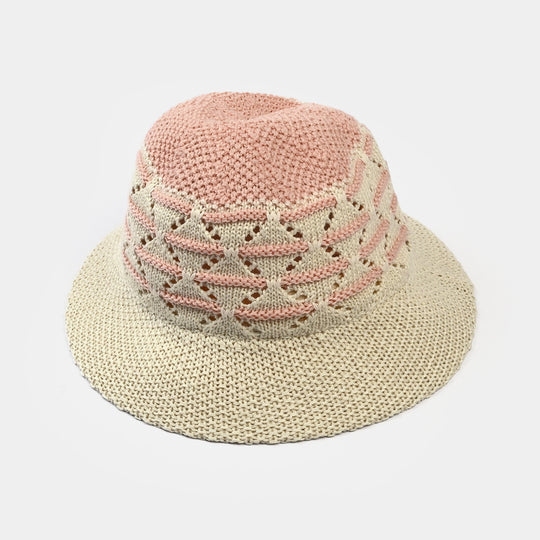 Cute Baby Straw Round Cap/Hat with Elastic | 12M+