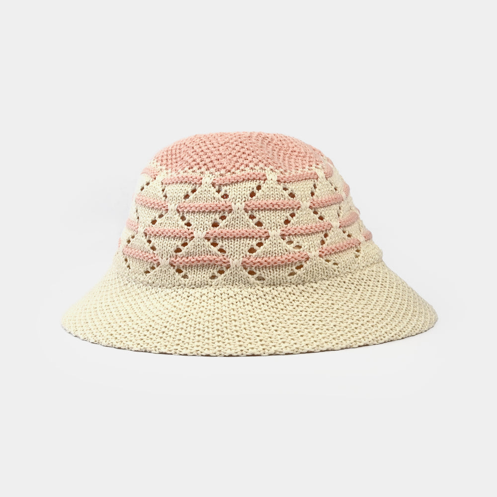 Cute Baby Straw Round Cap/Hat with Elastic | 12M+