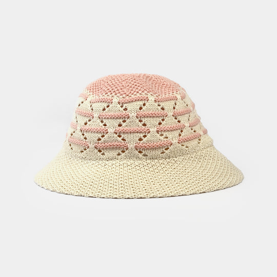 Cute Baby Straw Round Cap/Hat with Elastic | 12M+
