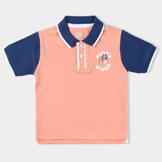 Infant Boys Cotton PK Polo Gluey  Peach