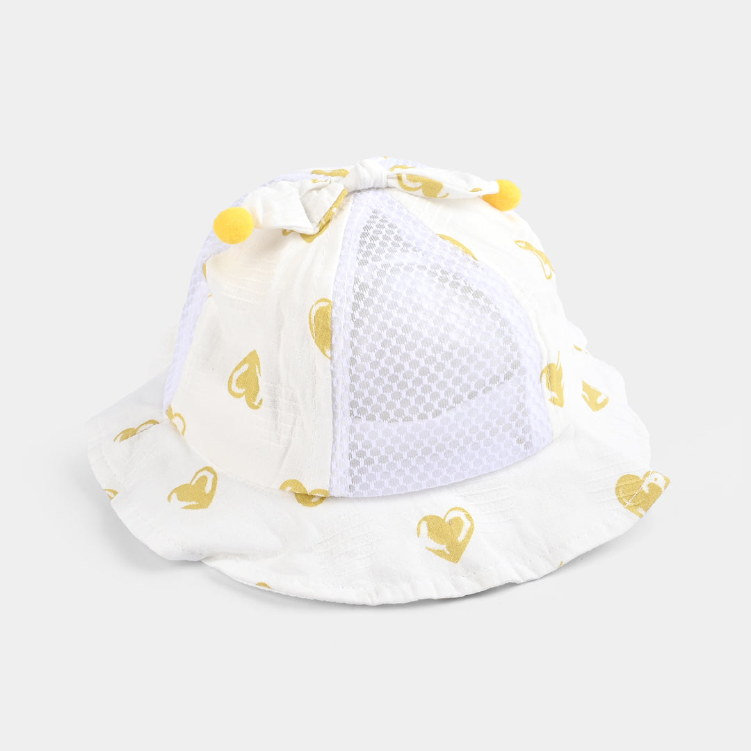 Baby Round Cap/Hat | 12M+ | White