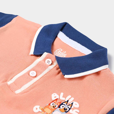 Infant Boys Cotton PK Polo Gluey  Peach