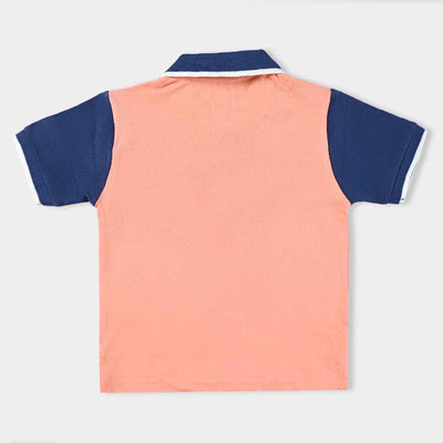 Infant Boys Cotton PK Polo Gluey  Peach