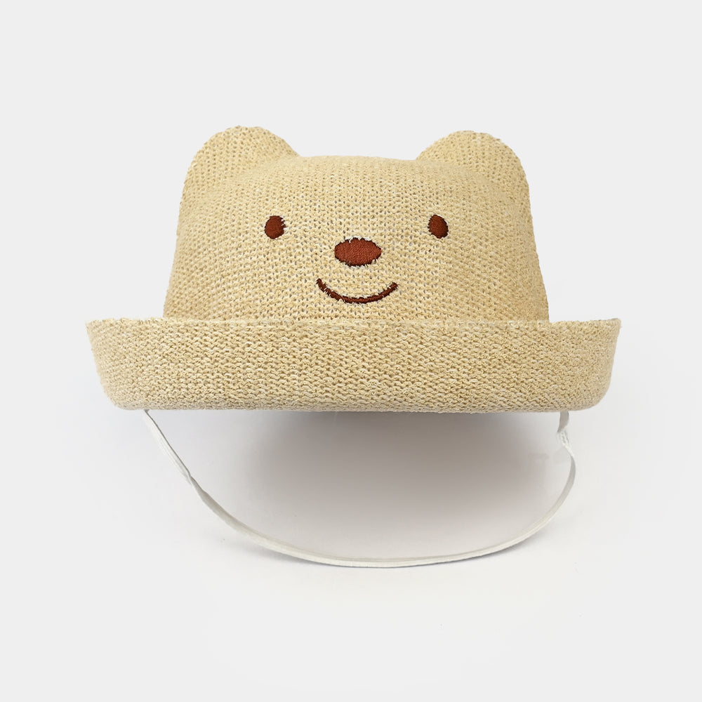 Cute Baby Straw Round Cap/Hat with Elastic | 12M+