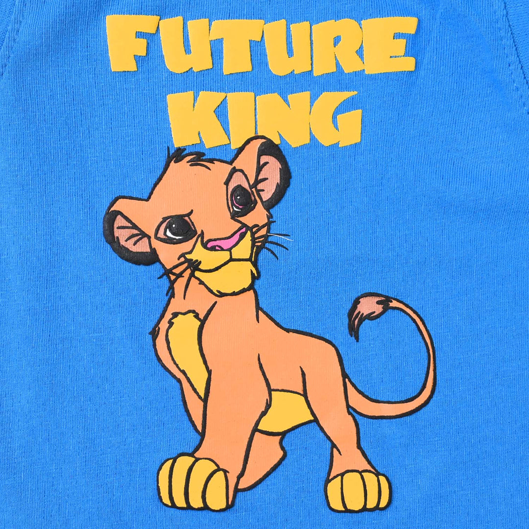 Infant Boys Slub Jersey Sando Lion -B. Blue