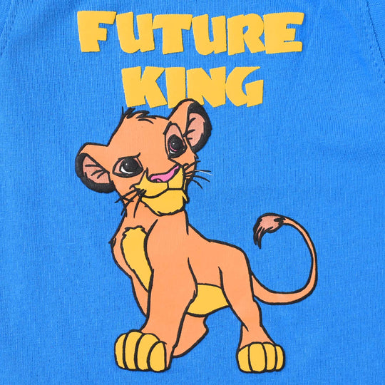 Infant Boys Slub Jersey Sando Lion -B. Blue
