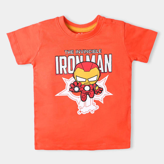 Infant Boys Slub Jersey T-Shirt-C.tomato