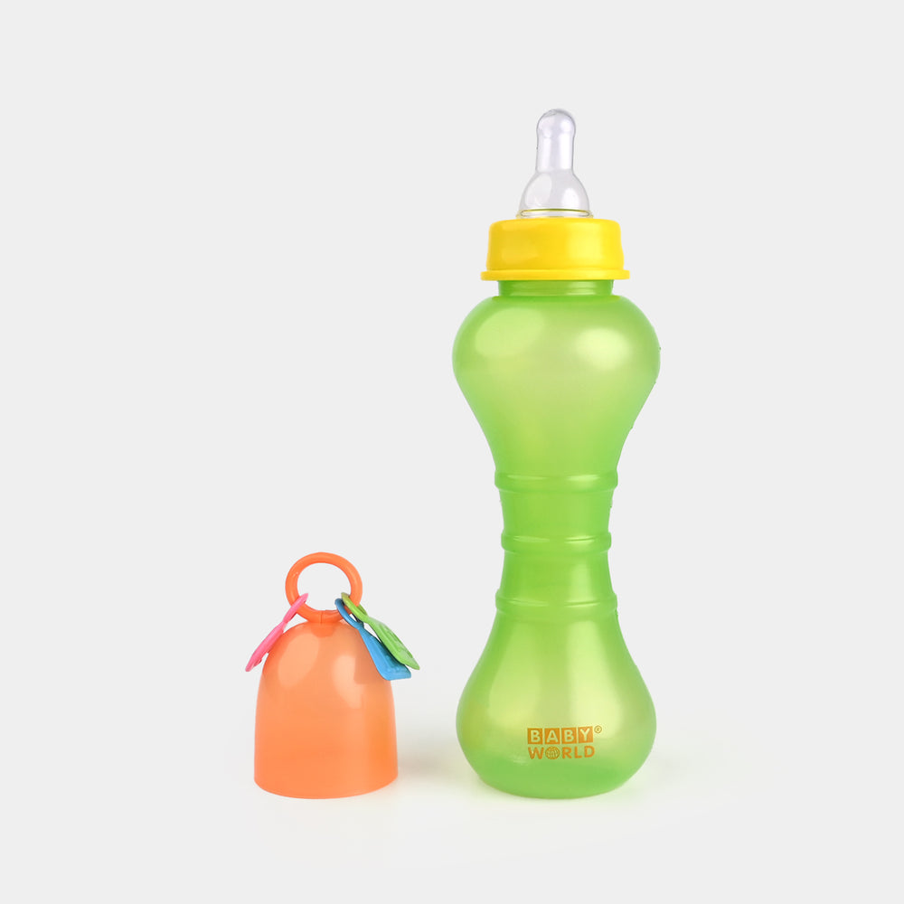 Feeding Bottle with Rattle Hood 8Oz 8042 Green