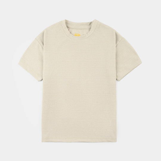 Girls 2x1 Rib T-Shirt Lurex – Green