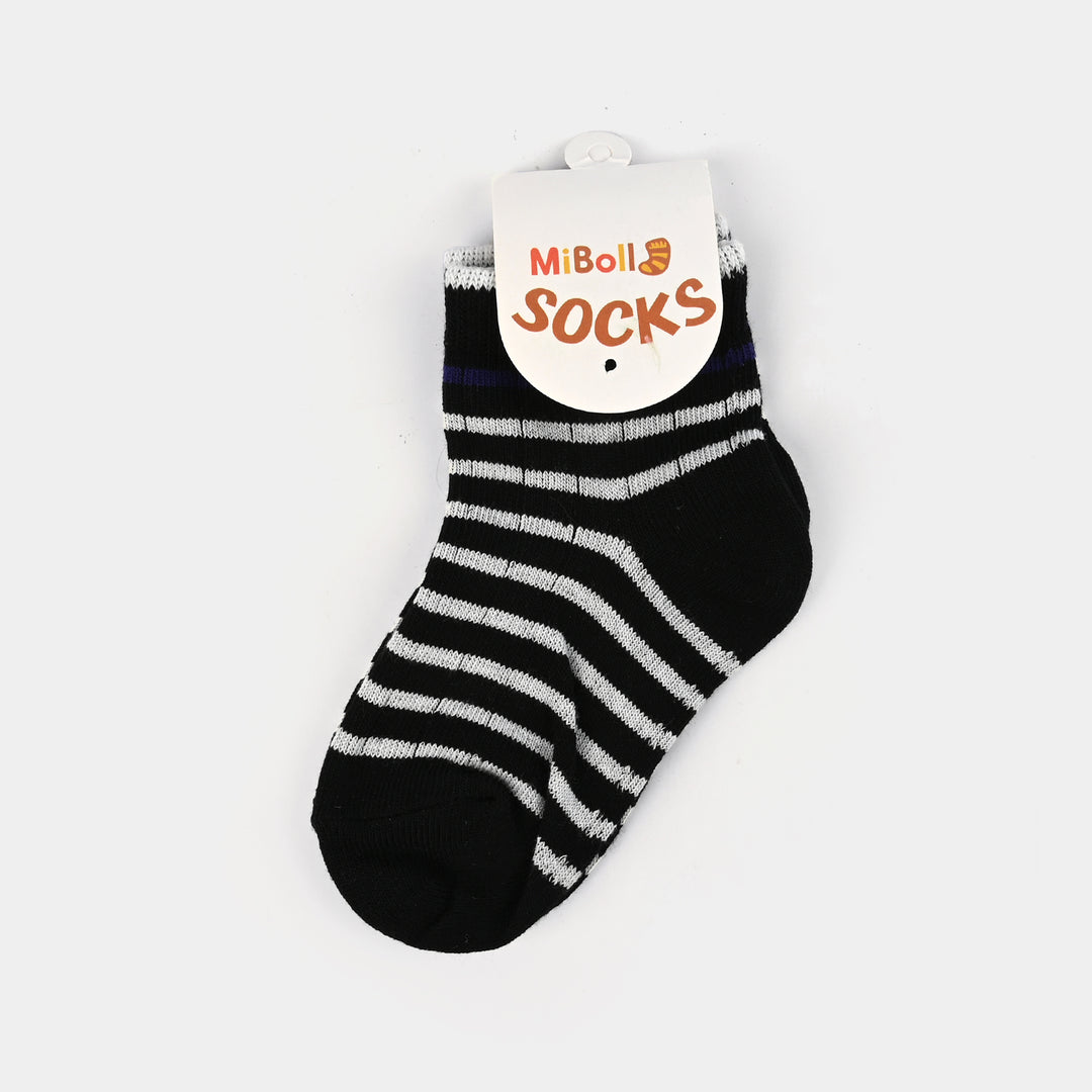 Boys Black Striped Socks 18M+