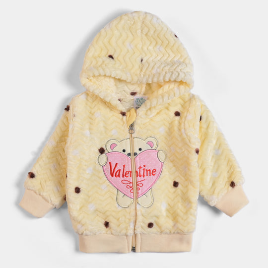 Infant Girls Sherpa 2Pcs Suit Valentine - Cream