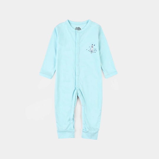 Pack Of 3 Infant Unisex Cotton Romper Blue Rocket