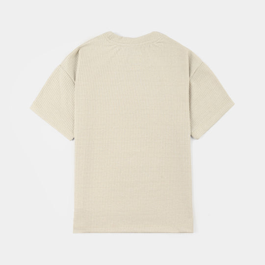 Girls 2x1 Rib T-Shirt Lurex – Green