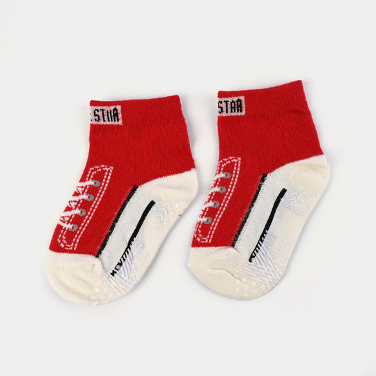 Boys Anti Slip Socks Red | 2Y+