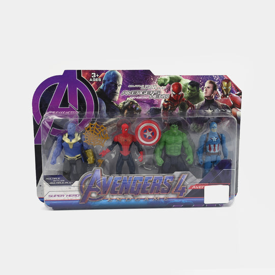 Avengers 4 Super Hero Action Figure Set (3+ Years)