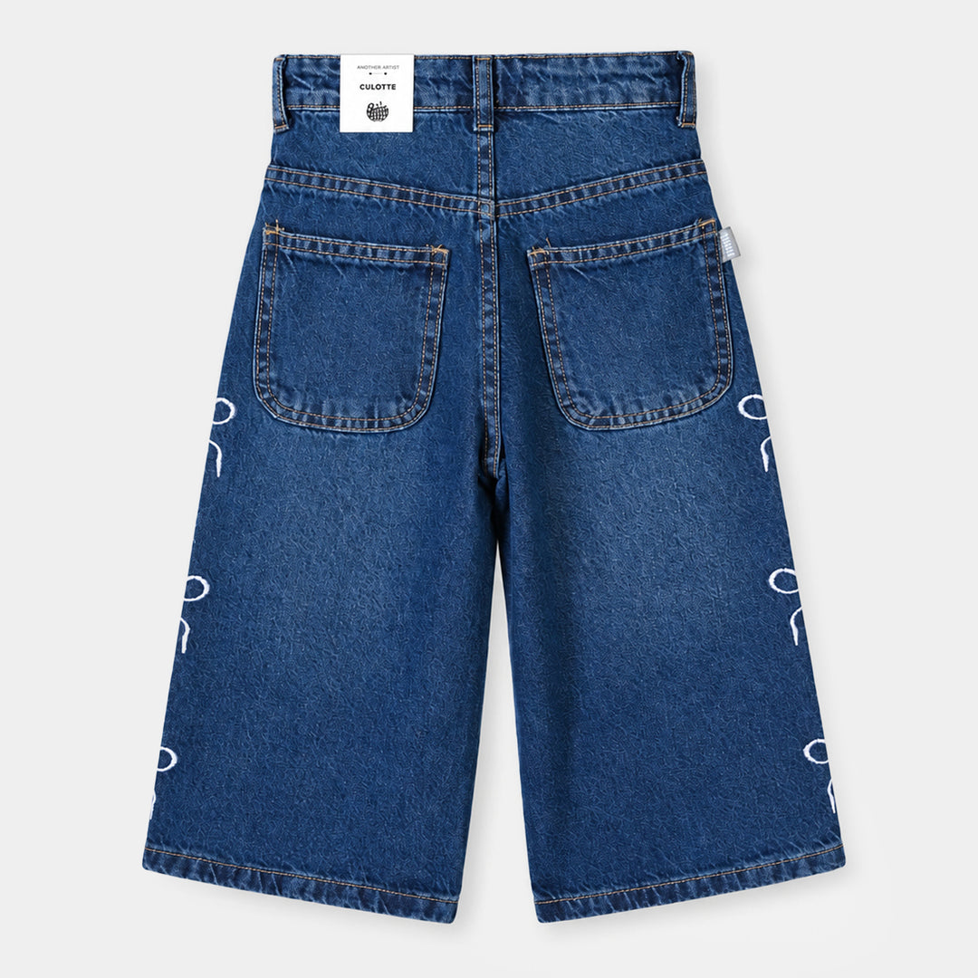 Girls Denim rigid Pant Big Bows-LT.Blue