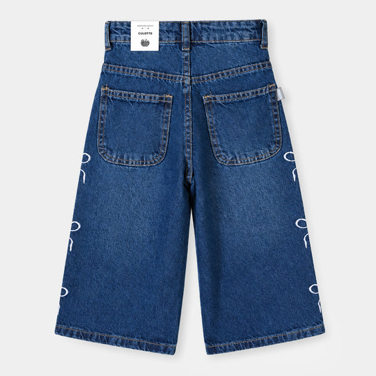 Girls Denim rigid Pant Big Bows-LT.Blue