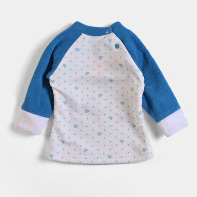 Infant Unisex Baby 2PC Suit Bear Face - Blue