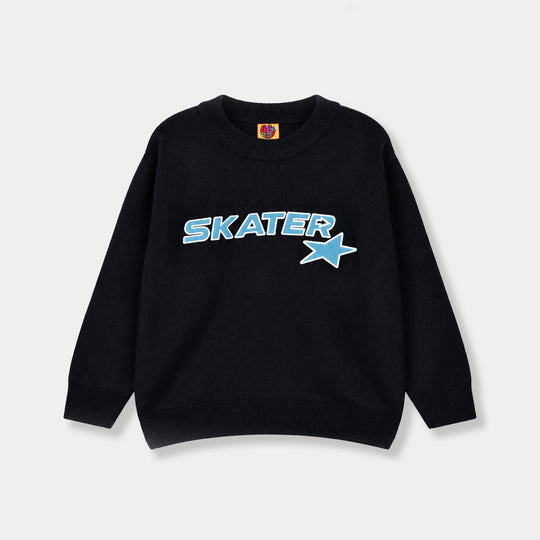 Boys Acrylic Sweater-Skater-NAVY