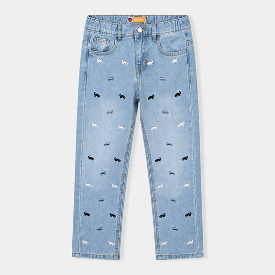 Boys Denim Stretch Pant Dino-LT.Blue