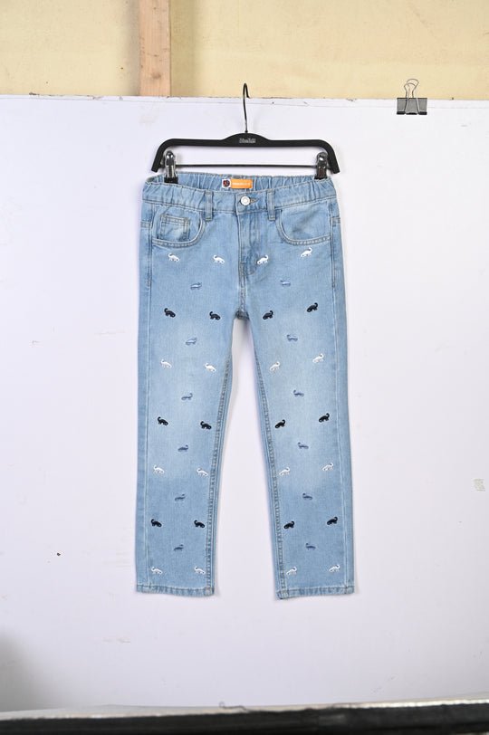 Boys Denim Stretch Pant Dino-LT.Blue