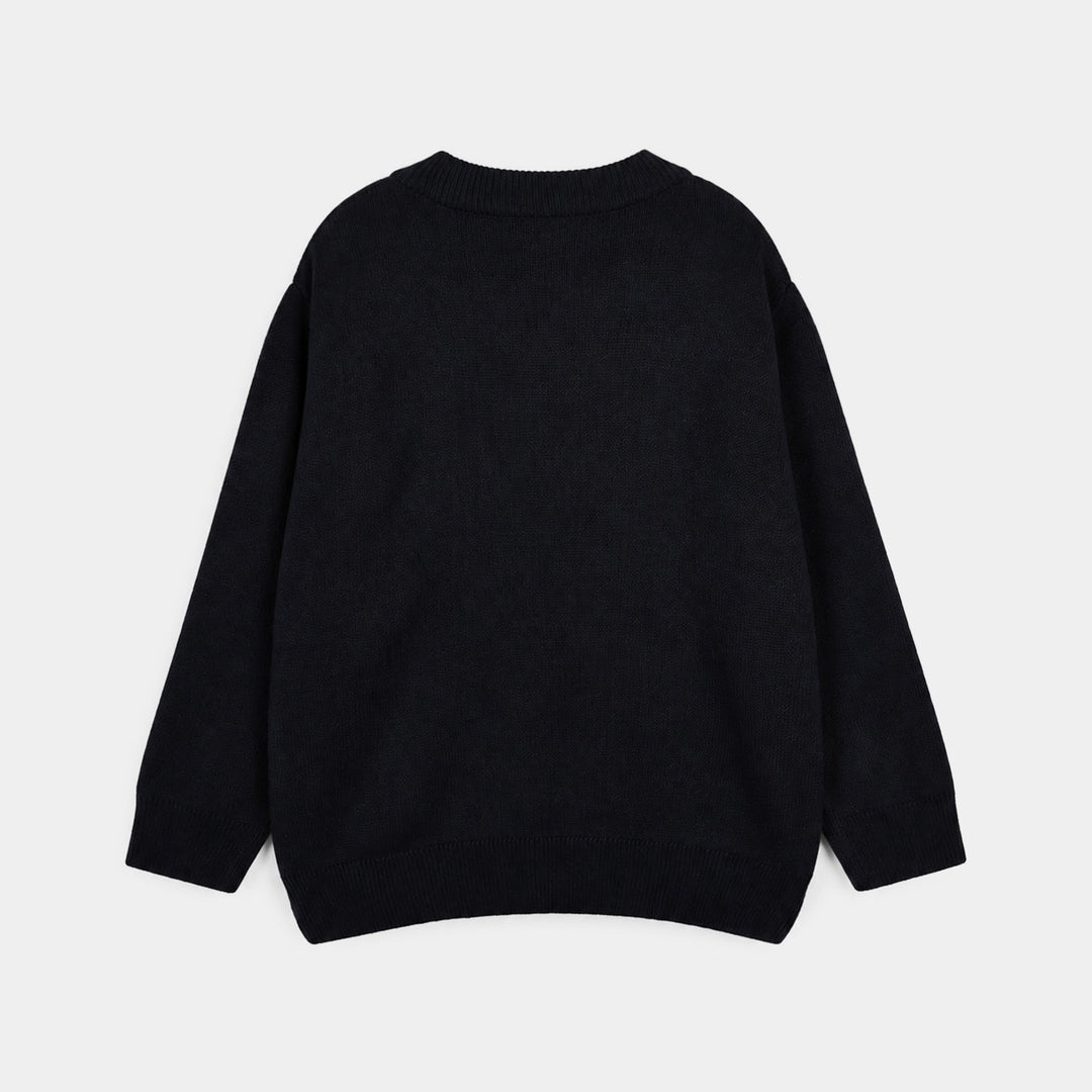 Boys Acrylic Sweater-Skater-NAVY