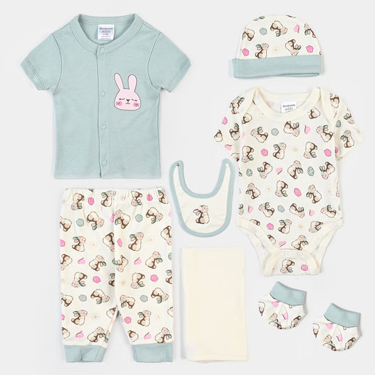 Infant Girls Cotton Interlock 8PCS Set-Mint /Cream