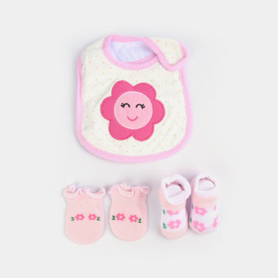 Baby Socks & Bib & Mittens Set | 3PCs