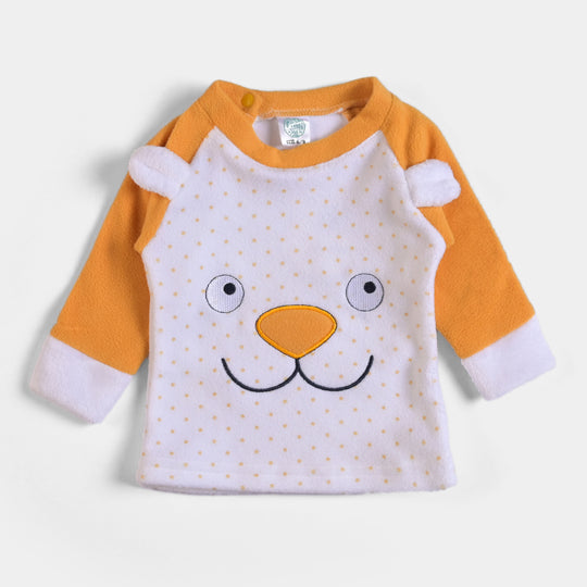 Infant Unisex Baby 2PC Suit Bear Face - Yellow