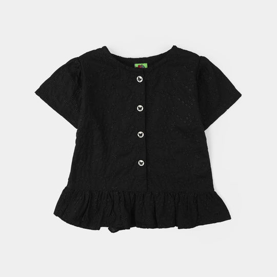 Infant Girls Chicken Kari 2 Pc Suit-Black Jacquard-BLACK