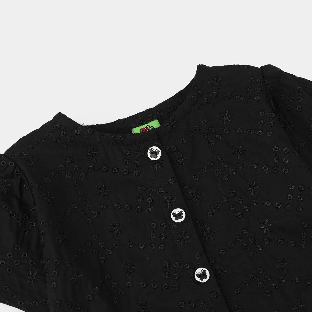 Infant Girls Chicken Kari 2 Pc Suit-Black Jacquard-BLACK