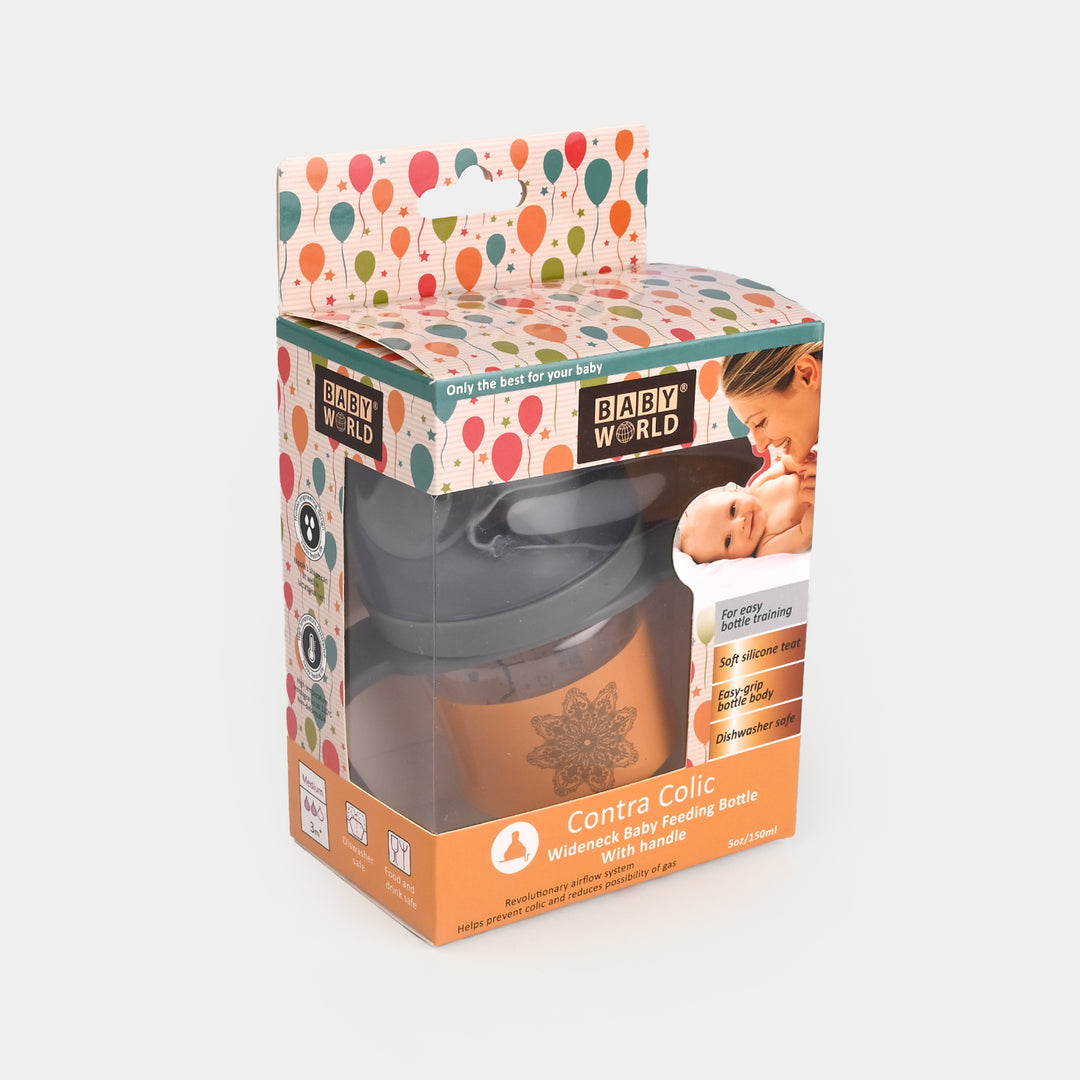 Wide Neck Feeder Bottle with Handle 5Oz 2041 Grey