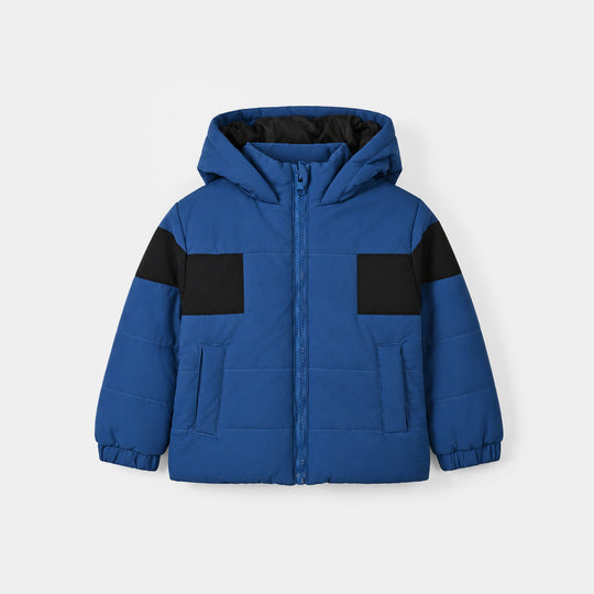 Boys Polyester Puffer Jacket Puller-Blue