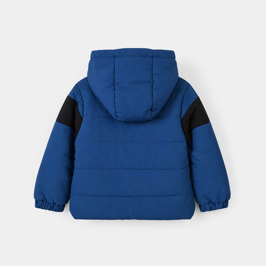 Boys Polyester Puffer Jacket Puller-Blue
