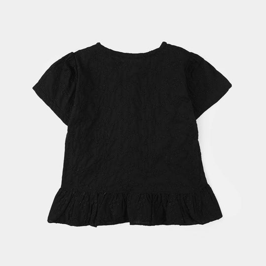 Infant Girls Chicken Kari 2 Pc Suit-Black Jacquard-BLACK