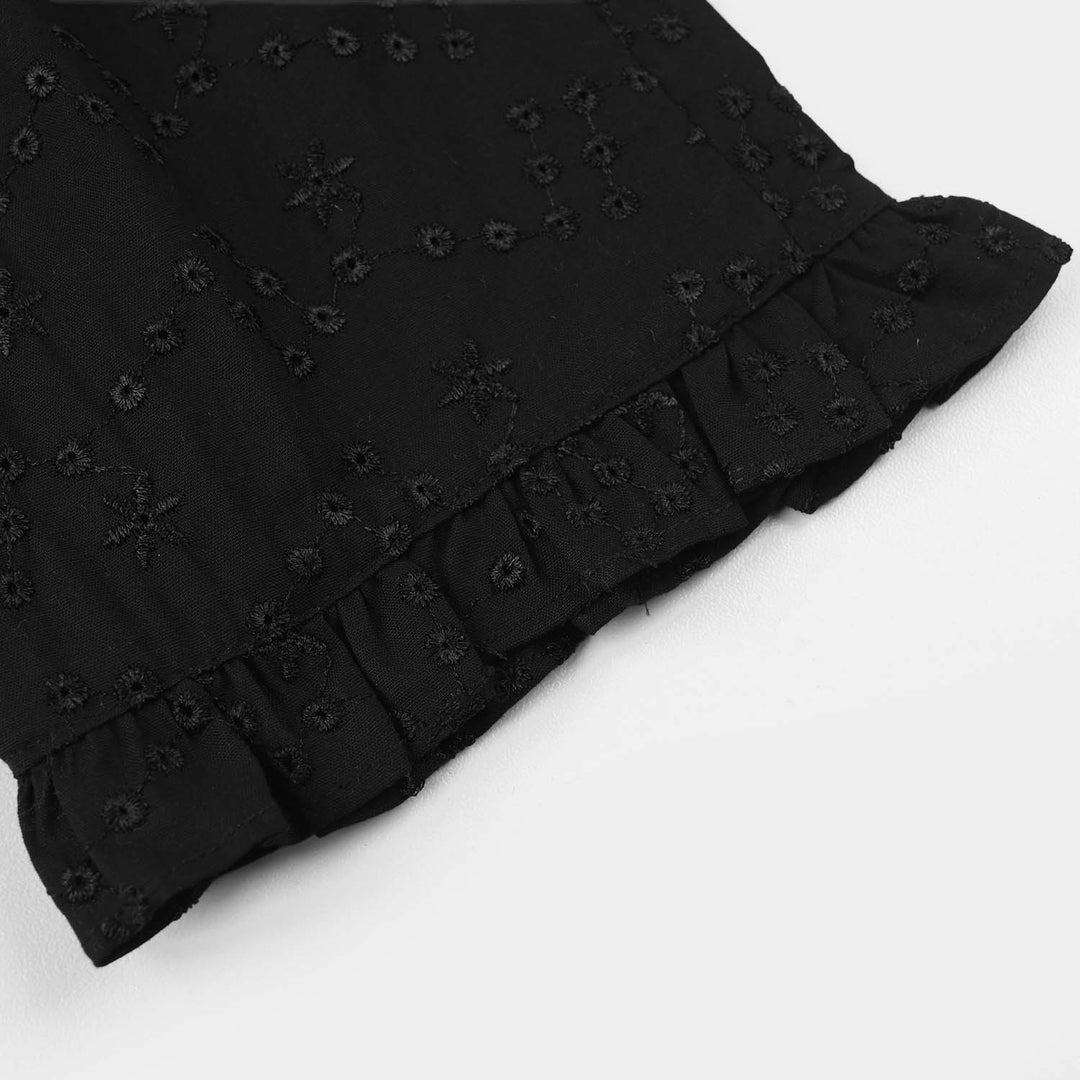 Infant Girls Chicken Kari 2 Pc Suit-Black Jacquard-BLACK