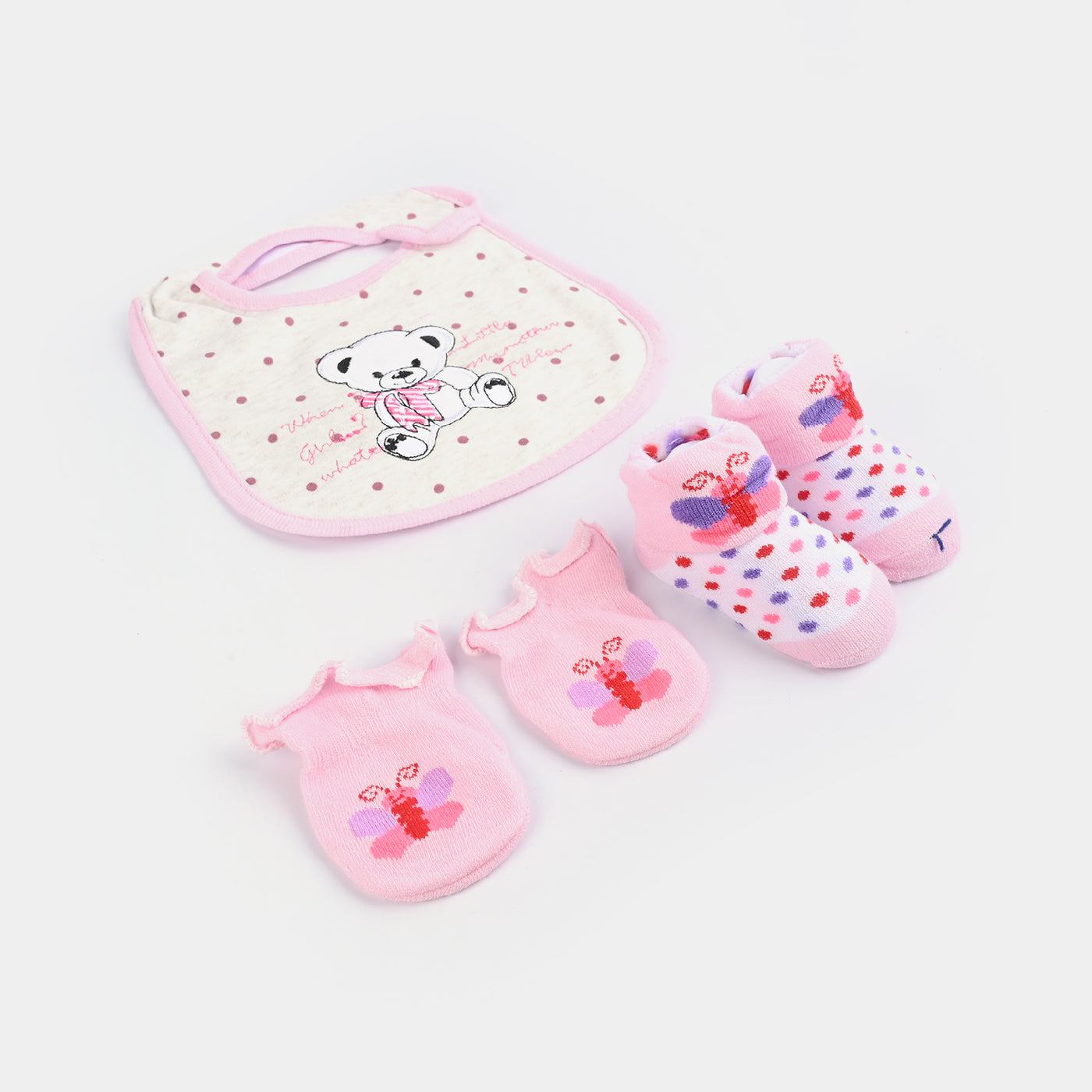 Baby Socks & Bib & Mittens Set | 3PCs