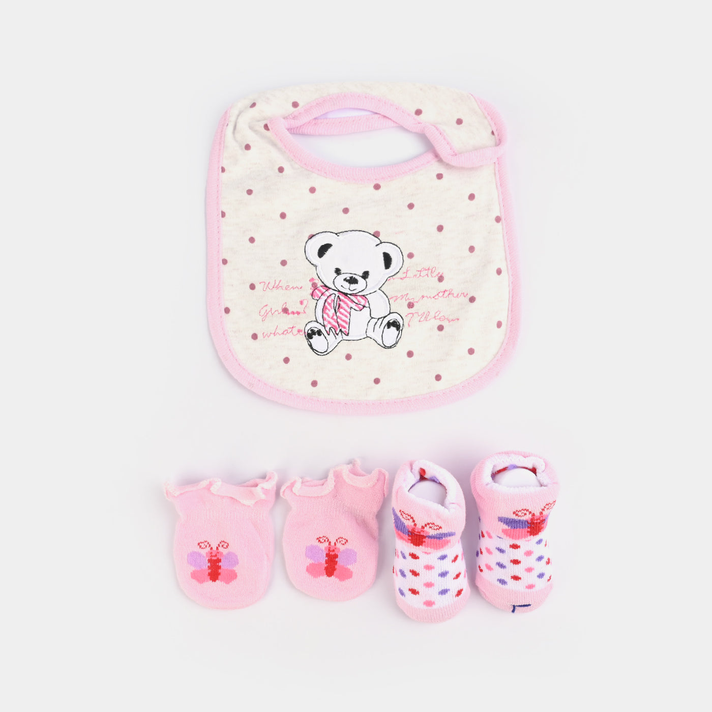 Baby Socks & Bib & Mittens Set | 3PCs