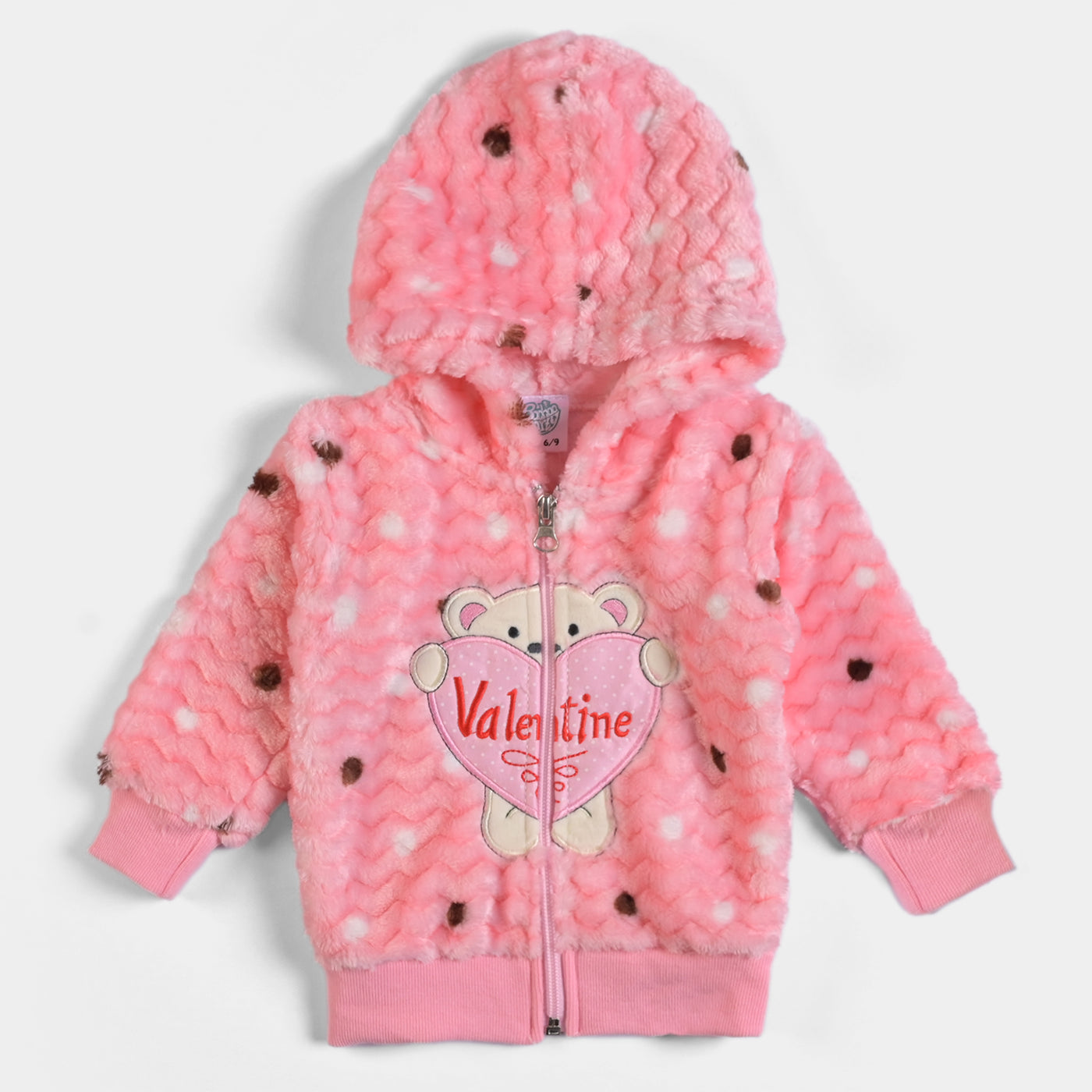 Infant Girls Sherpa 2Pcs Suit Valentine - Pink